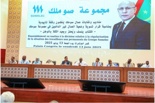 Le personnel non permanent de la SOMELEC salue la décision présidentielle portant sur la régularisation de la situation des PNP Le personnel non permanent de la SOMELEC salue la décision présidentielle portant sur la régularisation de la situation des PNP