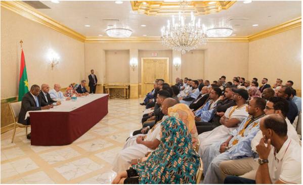 Le Président de la République rencontre les représentants de la colonie mauritanienne aux États-Unis d’Amérique Le Président de la République rencontre les représentants de la colonie mauritanienne aux États-Unis d’Amérique
