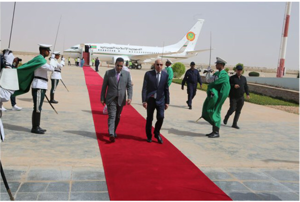 Le Président de la République de retour à Nouakchott après avoir supervisé l’inauguration et la pose de la première pierre d’installations de développement et de services à Nouadhibou