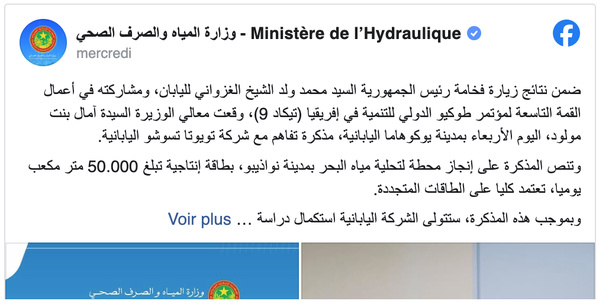 Mauritanie : Toyota Tsusho sur un projet de dessalement d'eau alimenté au renouvelable