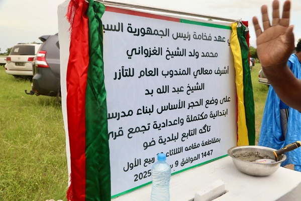 Taazour au Gorgol : Le Délégué général de la Solidarité s’enquiert de la situation des citoyens victimes des inondations à Tifoundé Civé