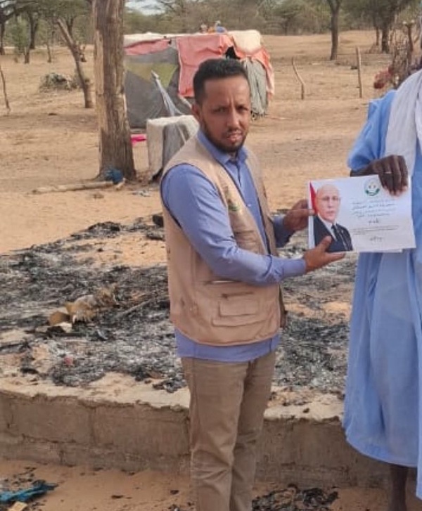 ‘’Taazour’’ appuie trois familles victimes d’un incendie à Tintane