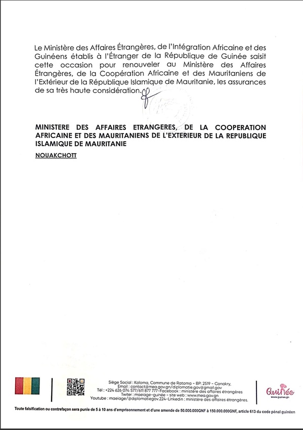 Affaire Yacoub Sidya / Raffinerie d'or en Guinée : la diplomatie mauritanienne en action Affaire Yacoub Sidya / Raffinerie d'or en Guinée : la diplomatie mauritanienne en action