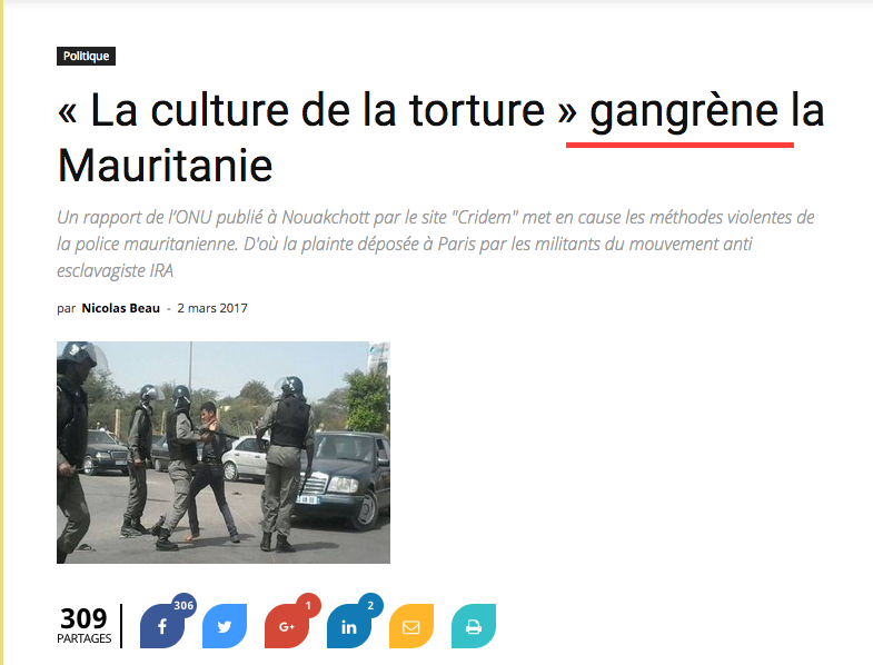 Torture en Mauritanie : mensonges, graves omissions de la presse et faiblesses du rapporteur de l'ONU...
