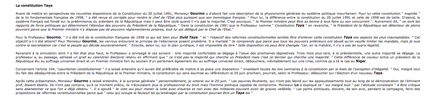 Tenez-vous bien : voilà ce que pensait Lo Gourmo en 2006 du verrou constitutionnel…
