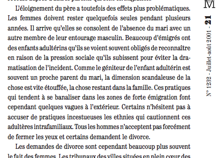 Qu’en est-il de l’émigration négro-mauritanienne face à la banalisation des adultères intrafamiliaux ?