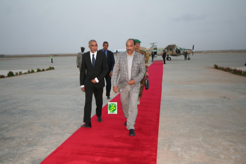Le Président de la République regagne Nouakchott en provenance de la moughataa de R’Kiz