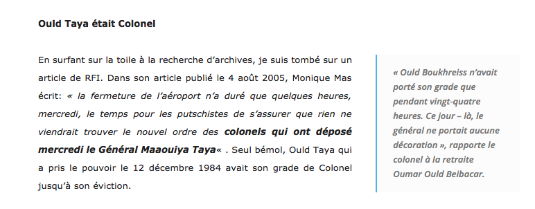 Fact Checking: non, la Mauritanie n’avait pas de généraux en 1978