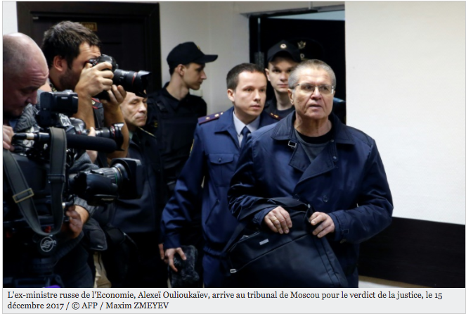 Russie: l'ex-ministre de l'Economie reconnu coupable de corruption