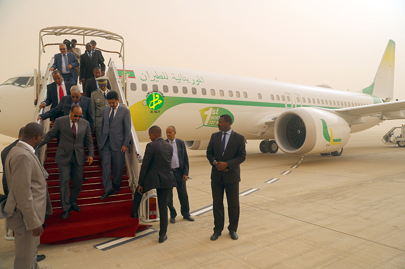 Le Président de la République supervise la réception par la Mauritania Airlines d'un nouvel avion de type Boeing Le Président de la République supervise la réception par la Mauritania Airlines d'un nouvel avion de type Boeing