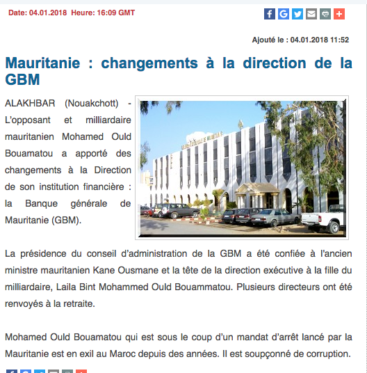 Mauritanie : limogeage en série au sein du Groupe Bouamatou