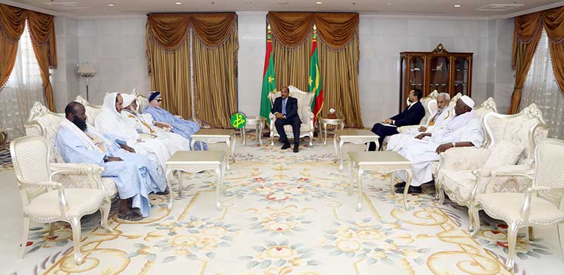 Le Président de la République reçoit les présidents des institutions et des ligues islamiques mauritaniennes