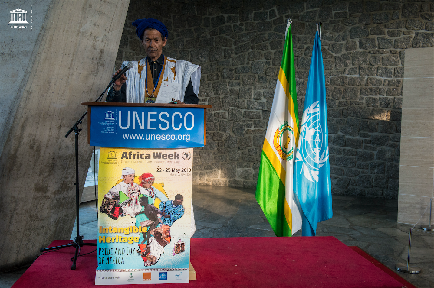 Africa Week 2018 Unesco : l'ambassadeur mauritanien intervient pour décrocher l'ancien drapeau exposé par un artiste mauritanien
