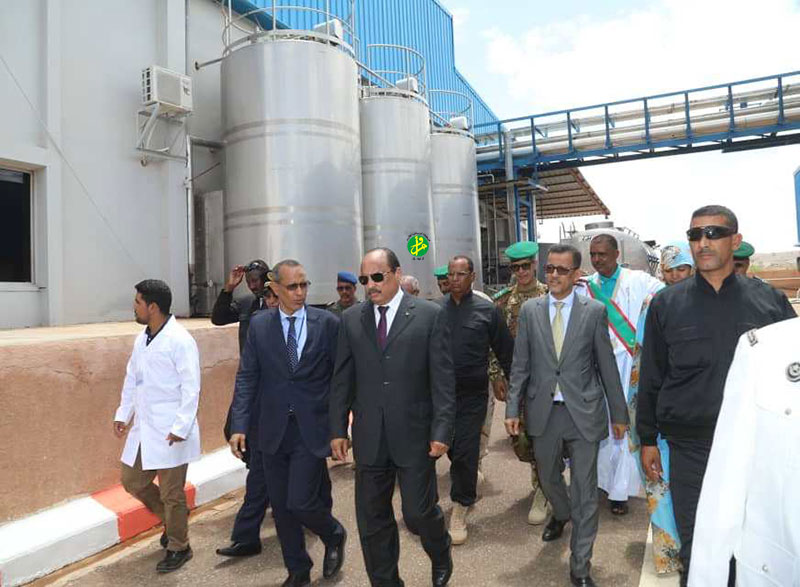 Le Président de la République visite la Société mauritanienne des produits laitiers à Néma