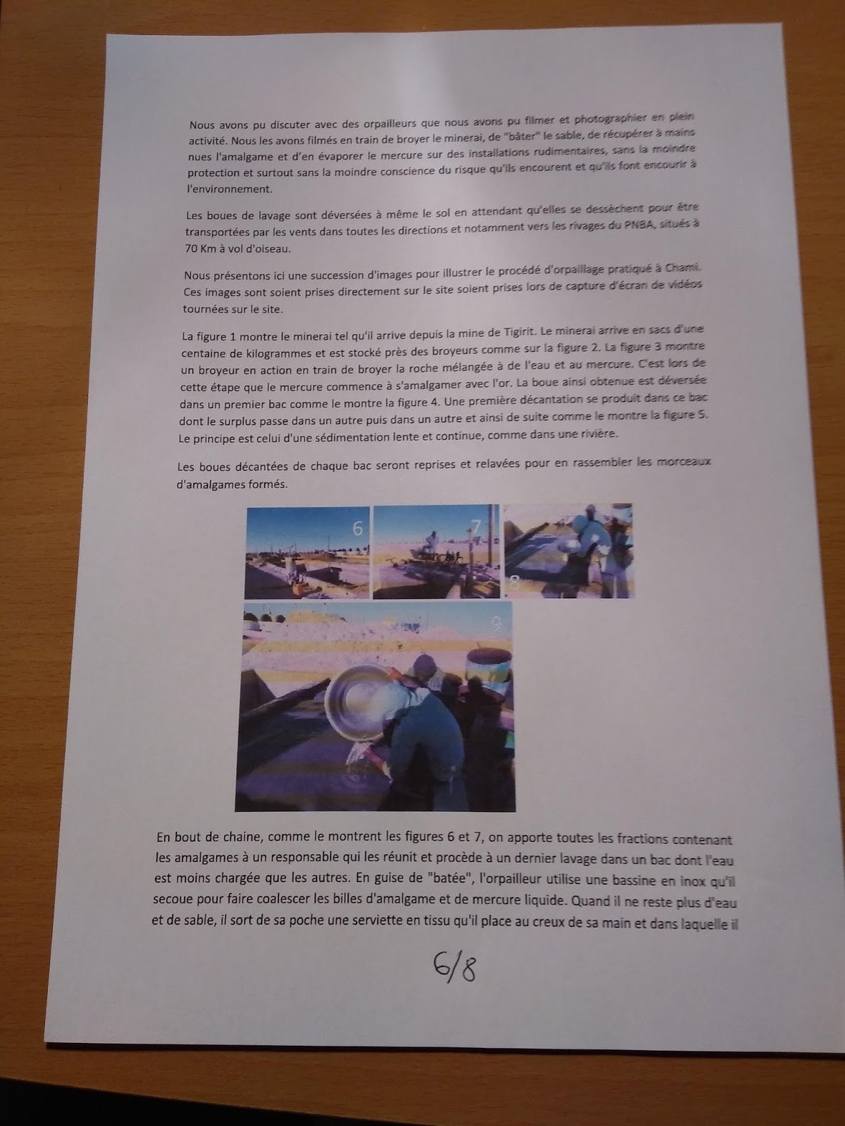 Orpaillage et pollution au Mercure à Chami : note confidentielle