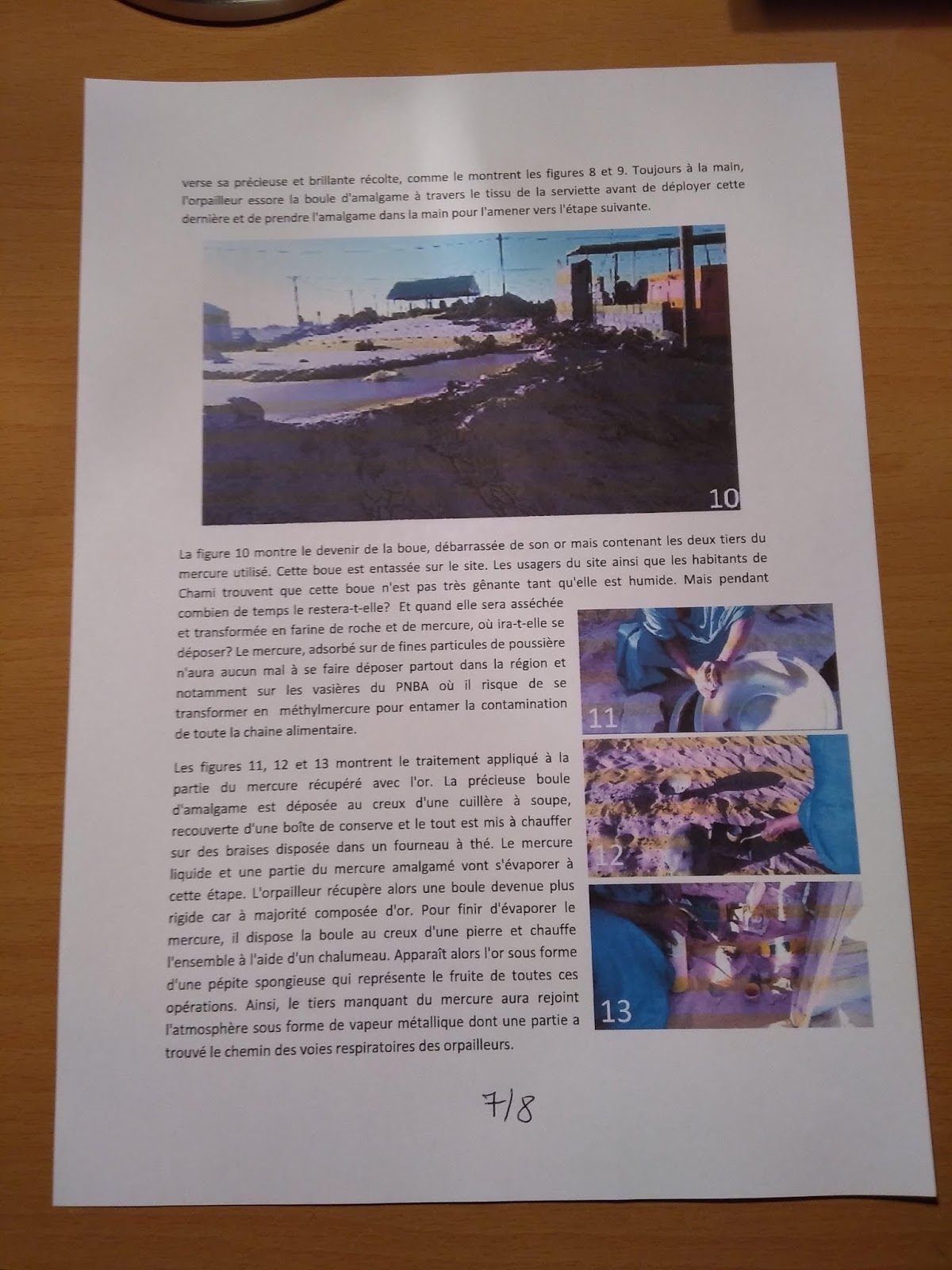 Orpaillage et pollution au Mercure à Chami : note confidentielle