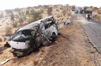 Deux blessées graves après le renversement d’un véhicule sur la route Nouakchott-Rosso