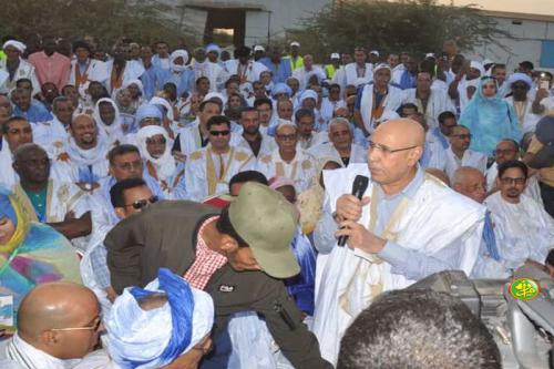 Le candidat Mohamed Cheikh Mohamed Ahmed Ghazwani préside un meeting électoral à Rosso