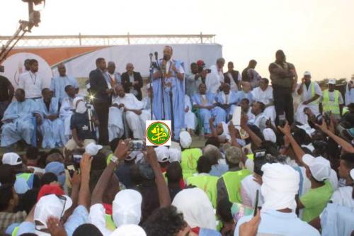 Le candidat Sidi Mohamed Ould Boubacar préside un meeting électoral dans la ville de Rosso