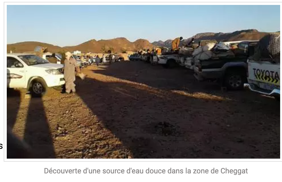Découverte d'une source d'eau douce dans la zone de Cheggat