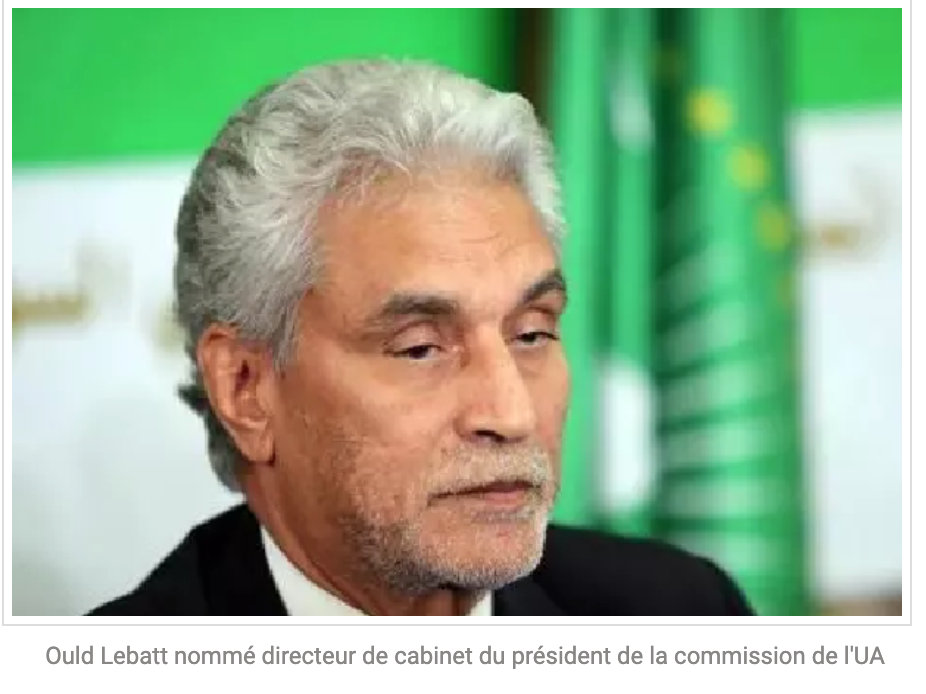 UA: Ould Lebatt nommé au poste de DIRCAB du commissaire Moussa Faki