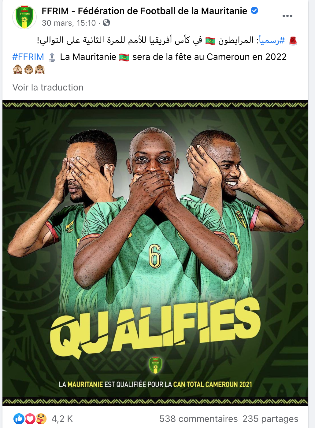 Révisionnisme jusqu'à la FFRIM : Le triomphe d’Ahmed Yahya n’existerait pas sans les victoires de Corintin Martins Révisionnisme jusqu'à la FFRIM : Le triomphe d’Ahmed Yahya n’existerait pas sans les victoires de Corintin Martins