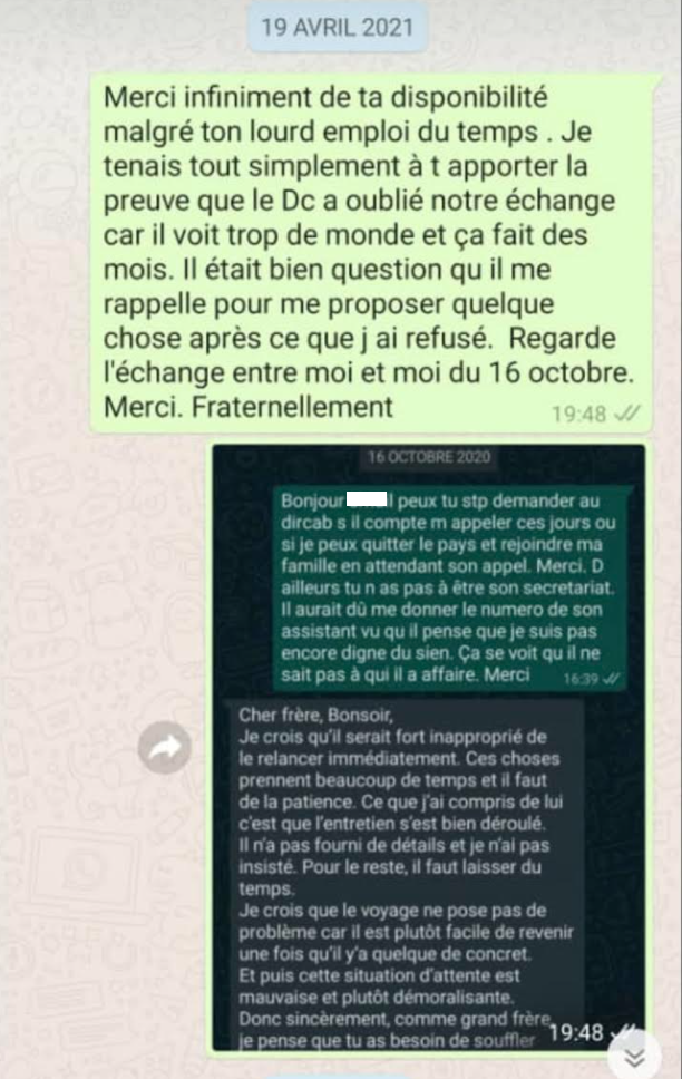 Le dircab qui a menti au ministre, a-t-il menti aussi à Ghazouani ?