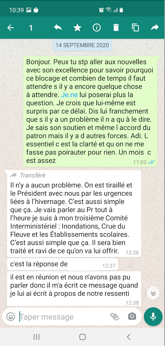 C’est trop : monsieur le ministre, vous m’avez trahi 2 fois au nom de votre ami Ghazouani