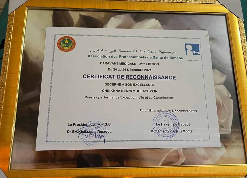 Vidéo : pour son soutien à la caravane médicale, S.E.M Cheikhna Nenni Moulaye Zeine à l'honneur à Bababe