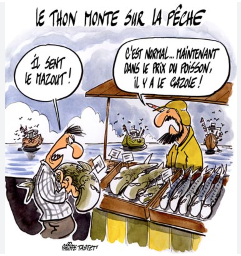 Des pêcheurs brandissent des marmites en protestation de la suspension des activités leur permettant de subsister Des pêcheurs brandissent des marmites en protestation de la suspension des activités leur permettant de subsister