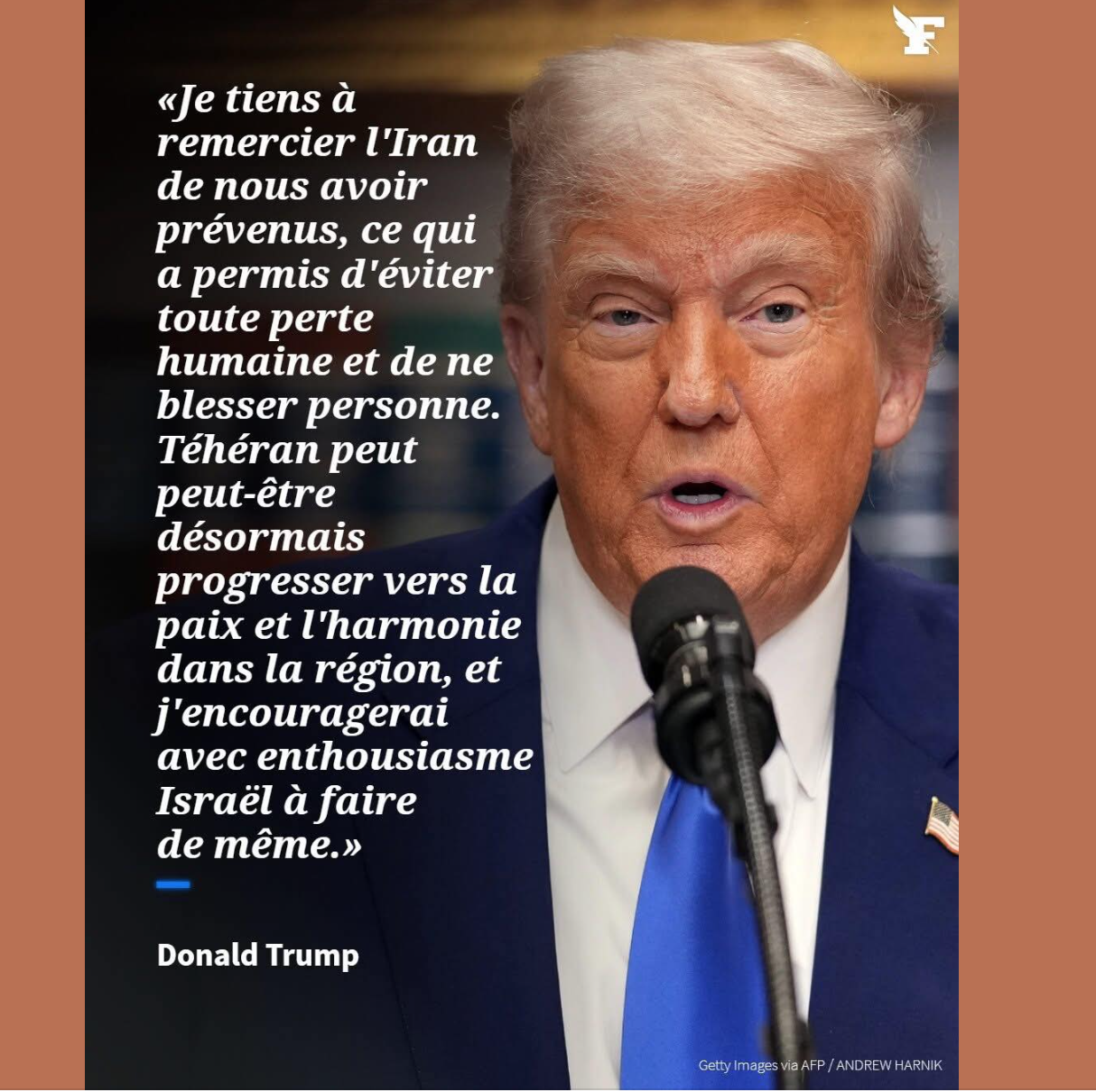 Si Trump dit vrai alors les Mollahs ont gagné la guerre diplomatique et celle de la communication internationale