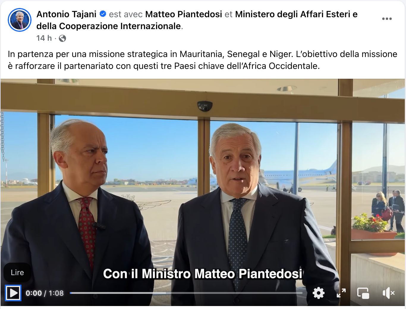 Mauritanie : le ministre italien des affaires étrangères se félicite de la stabilité politique Mauritanie : le ministre italien des affaires étrangères se félicite de la stabilité politique