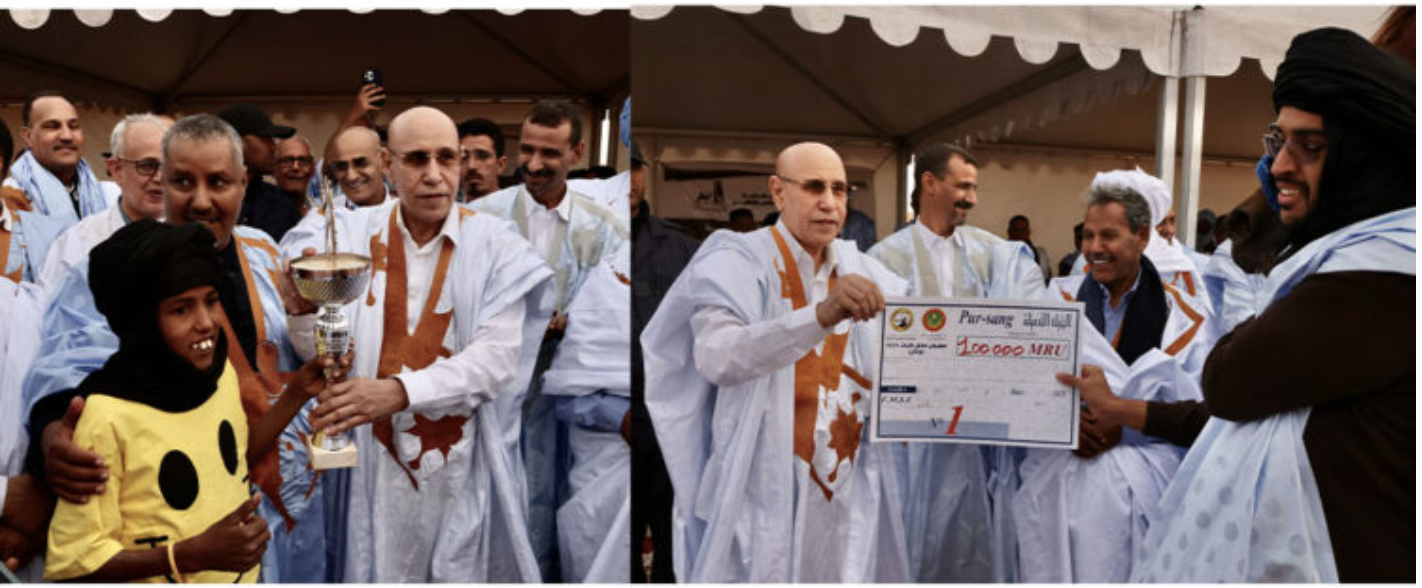 Le Président de la République supervise une course de chameaux et de chevaux