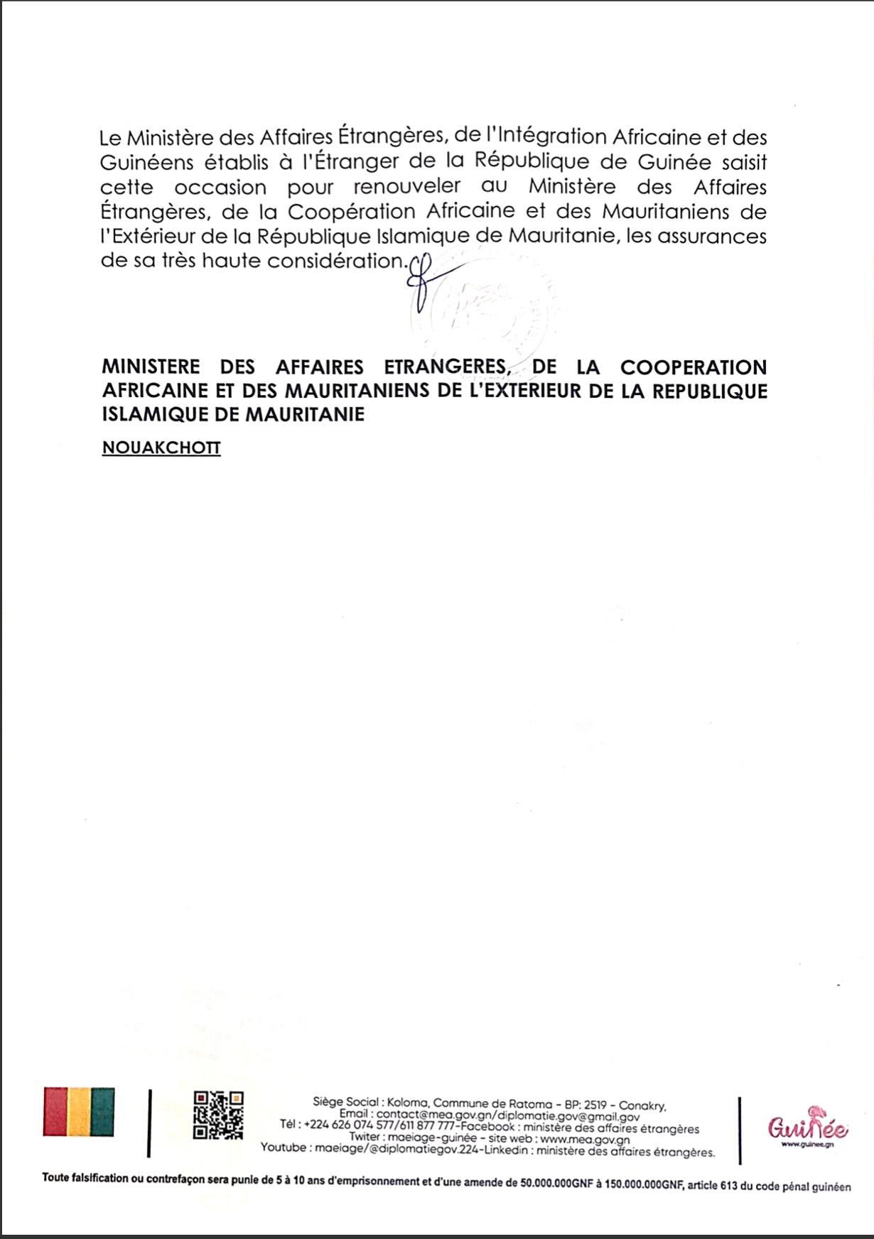 Affaire Yacoub Sidya / Raffinerie d'or en Guinée : la diplomatie mauritanienne en action