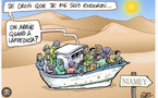 Migration clandestine : une embarcation transportant 156 migrants interceptée près de Nouadhibou Migration clandestine : une embarcation transportant 156 migrants interceptée près de Nouadhibou