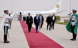 Le Président de la République rentre à Nouakchott après une visite de la plateforme flottante de liquéfaction de gaz naturel du champ Grand Tortue Ahmeyim