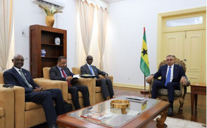 Le ministre chargé du Secrétariat général du Gouvernement reçu par le Président de la République démocratique de Sao Tomé-et-Principe