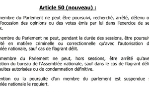 La loi est claire : immunité ne veut pas dire impunité