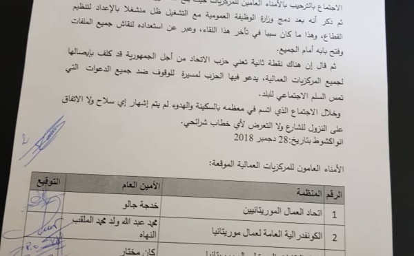 Des syndicats des travailleurs démentent la version de Samory... Document
