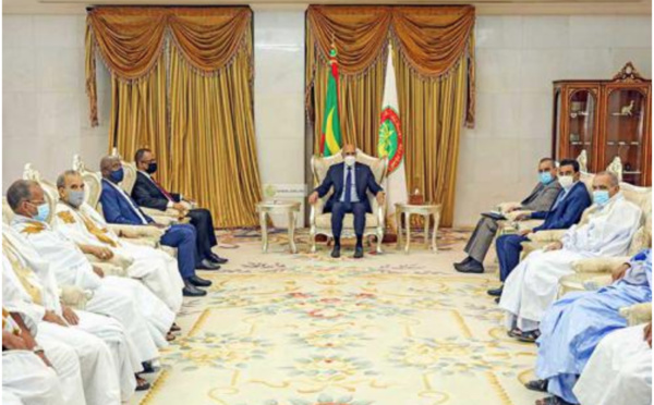Le Président de la République reçoit le président du Patronat mauritanien en compagnie des importateurs