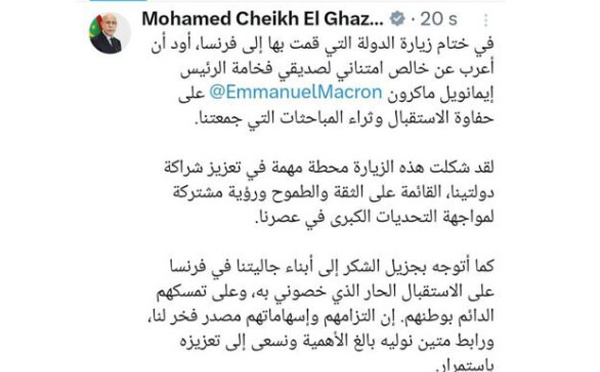 Le Président de la République : notre visite en France a constitué une étape importante dans le renforcement du partenariat entre les deux pays